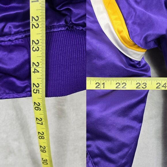 Vtg 80's Los Angeles Lakers Satin Starter Jacket Size Large W/ Anti-Gang Patches - Picture 14 of 14